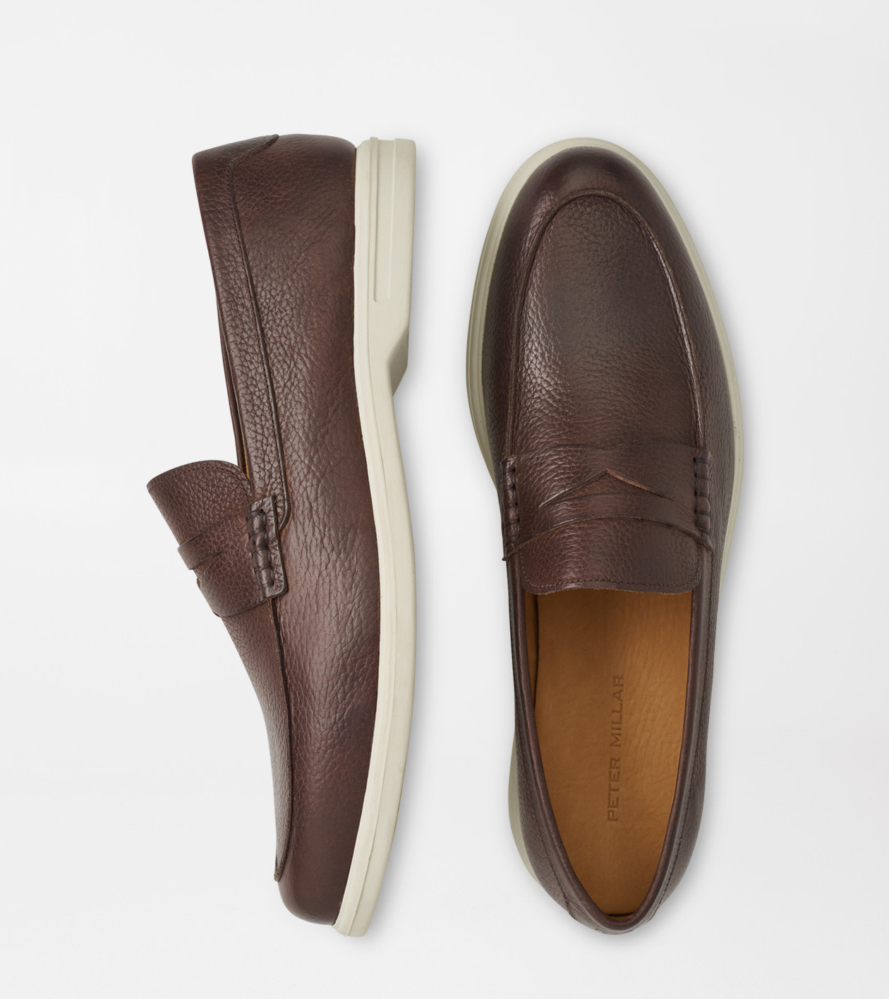Excursionist Pebble Grain Penny Loafer in Chocolate 1 Excursionist Pebble Grain Penny Loafer in Chocolate