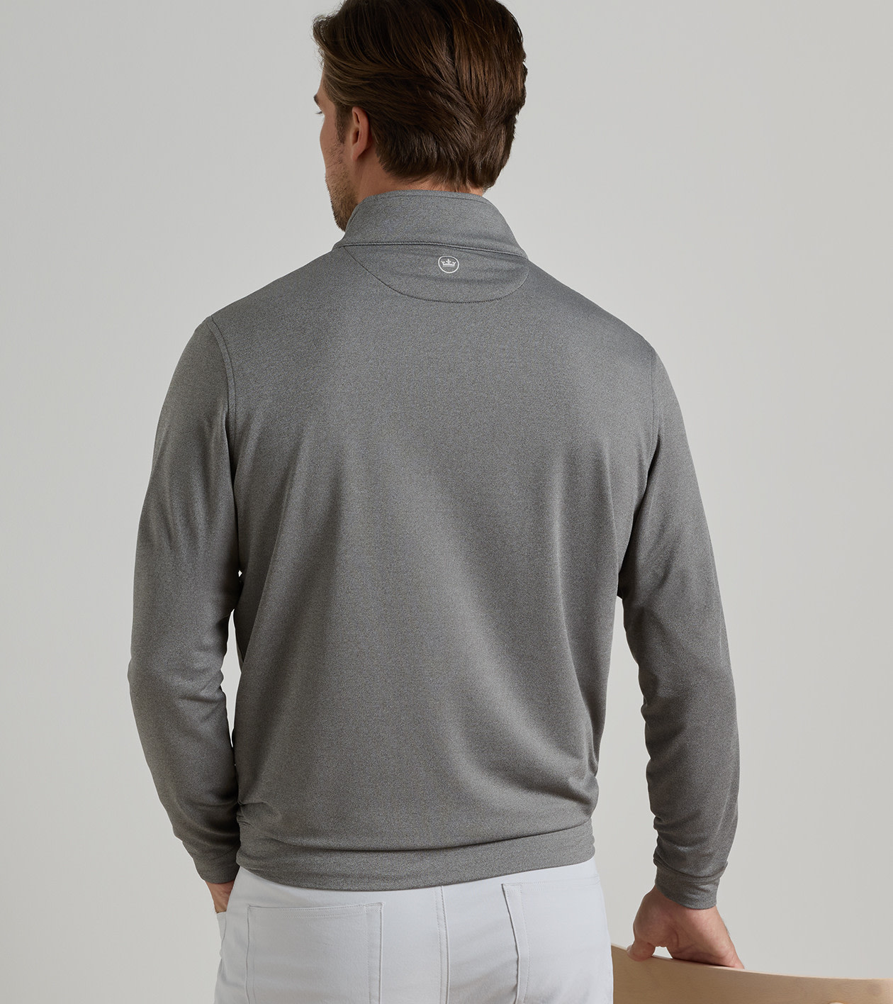 Perth Mélange Performance Quarter-Zip in Smoke 3 Perth Mélange Performance Quarter-Zip in Smoke