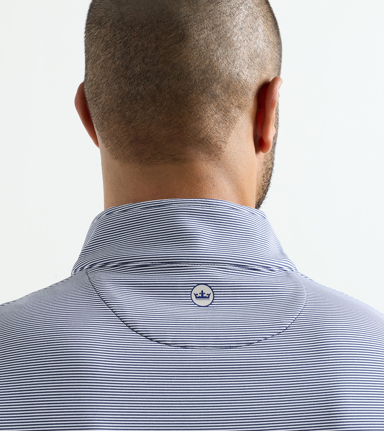 Perth Sugar Stripe Performance Quarter-Zip in Navy/White 4 Perth Sugar Stripe Performance Quarter-Zip in Navy/White