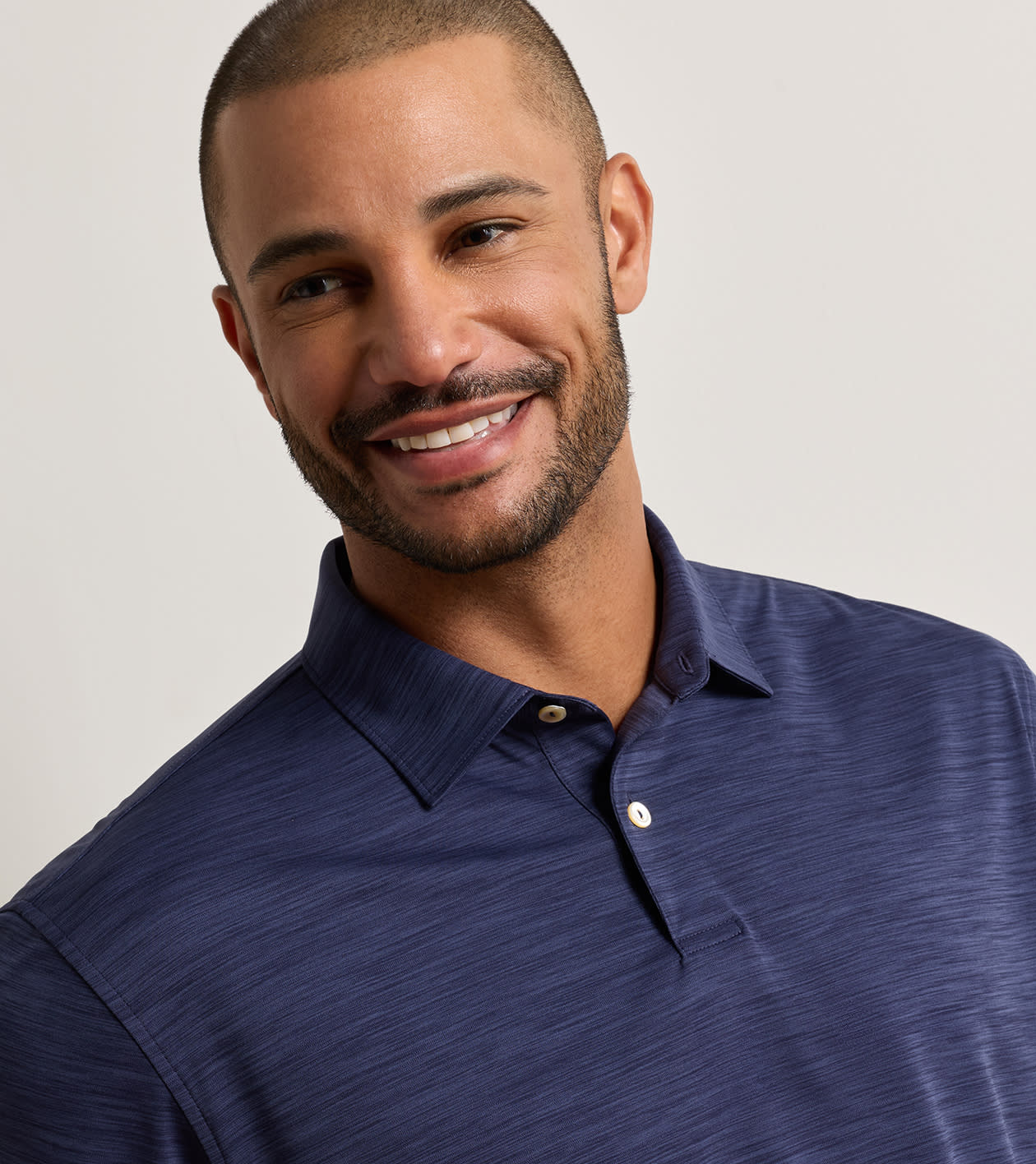 Featherweight Mélange Performance Polo in Navy 4 Featherweight Mélange Performance Polo in Navy