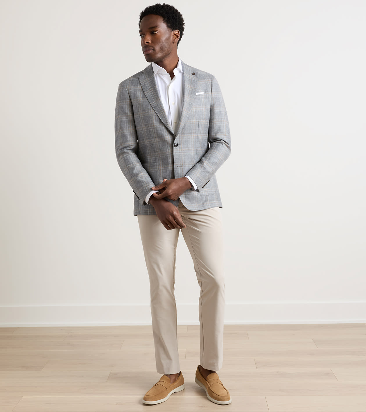 Denby Plaid Soft Jacket in Argento 2 Denby Plaid Soft Jacket in Argento