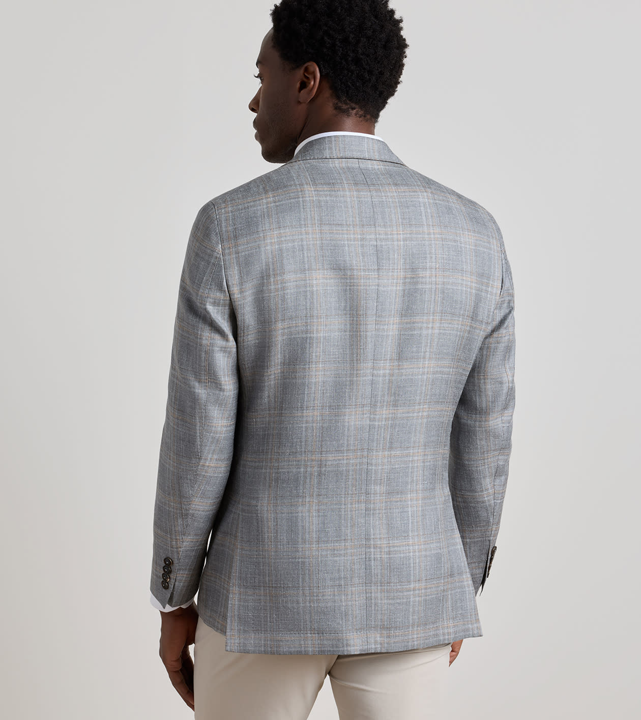 Denby Plaid Soft Jacket in Argento 3 Denby Plaid Soft Jacket in Argento